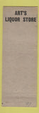 Matchbook Cover - Art's Liquor Store Milford CT pinup