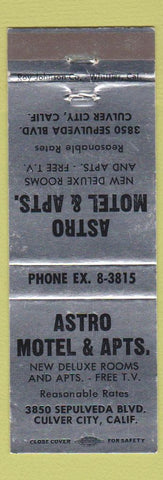 Matchbook Cover - Astro Motel Apartments Culver City CA WEAR