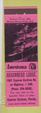 Matchbook Cover - Arrowhead Lodge Cypress Gardens FL girlie Perkins Americana