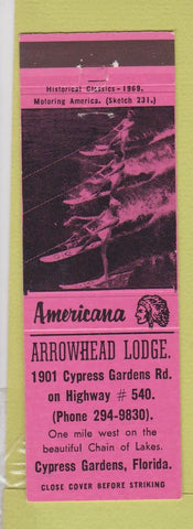 Matchbook Cover - Arrowhead Lodge Cypress Gardens FL girlie Perkins Americana