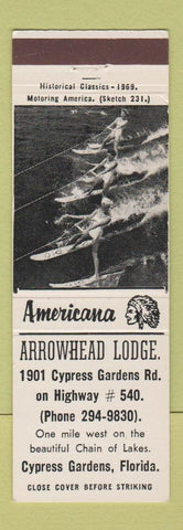 Matchbook Cover - Arrowhead Lodge Cypress Gardens FL girlie Perkins Americana