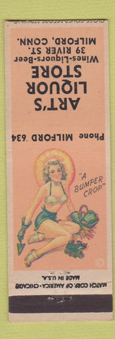 Matchbook Cover - Art's Liquor Store Milford CT pinup