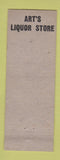 Matchbook Cover - Art's Liquor Store Milford CT pinup