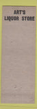 Matchbook Cover - Art's Liquor Store Milford CT pinup