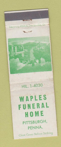 Matchbook Cover - Waples Funeral Home Pittsburgh PA
