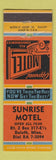 Matchbook Cover - Sunrise Motel Duluth MN WEAR