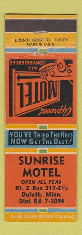 Matchbook Cover - Sunrise Motel Duluth MN WEAR