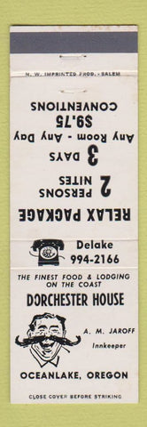 Matchbook Cover - Dorchester House Oceanlake OR