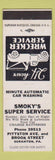 Matchbook Cover - Smokey's Super Service Car Wash Towing Scranton PA