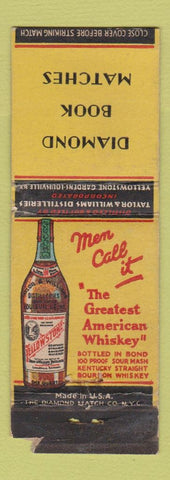 Matchbook Cover - Diamond Yellowstone Whiskey WORN STRIKER