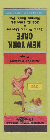 Matchbook Cover - New York Cafe Marcus Hook PA pinup girlie back