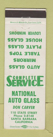 Matchbook Cover - National Auto Glass Santa Barbara CA