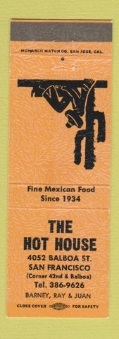 Matchbook Cover - The Hot House San Francisco CA