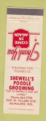 Matchbook Cover - Shewell's Poodle Grooming Milwaukee WI