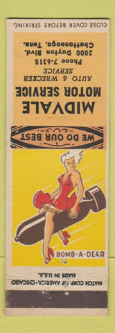 Matchbook Cover - Midvale Motor Serving towing Chattanooga TN pinup