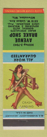 Matchbook Cover - Avenue Brake Shop Milwaukee WI pinup