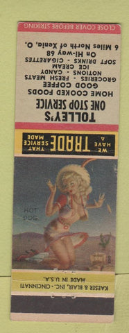 Matchbook Cover - Tolley's One Stop Service Xenia OH pinup