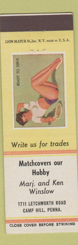 Matchbook Cover - Marj Ken Winslow Match Collectors Camp Hill PA pinup
