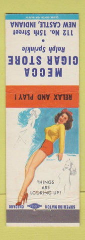 Matchbook Cover - Mecca Cigar Store New Castle IN pinup
