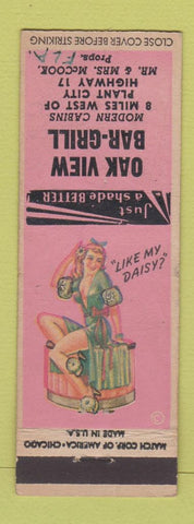 Matchbook Cover - Oak View Bar Grill Plant City FL WEAR pinup