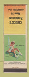 Matchbook Cover - Chuck's Restaurant Alliston ON pinup low phone #