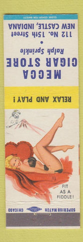 Matchbook Cover - Mecca Cigar Store New Castle IN pinup