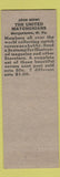 Matchbook Cover - United Matchonians Morgantown WV WWII pinup