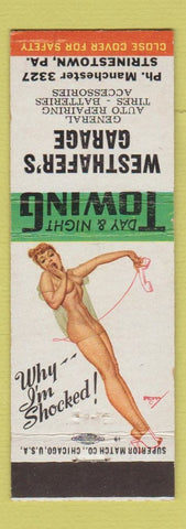 Matchbook Cover - Westhafer's Garage Strinestown PA pinup