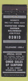 Matchbook Cover - Cinco Sales of Sanford Springvale ME