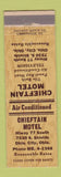 Matchbook Cover - Chieftain Motel Oklahoma City OK