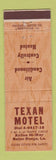 Matchbook Cover - Texan Motel Baton Rouge LA