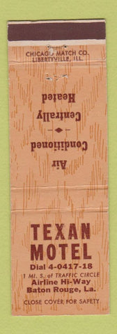 Matchbook Cover - Texan Motel Baton Rouge LA