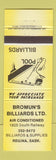 Matchbook Cover - Bromun's Billiards Regina SK