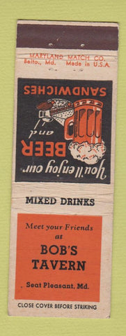 Matchbook Cover - Bob's Tavern Seat Pleasant MD