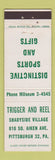 Matchbook Cover - Trigger and Reel Sports Fishing Pittsburgh PA