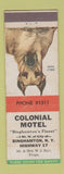 Matchbook Cover - Colonial Motel Binghamton NY Great Dane WEAR