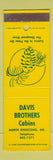 Matchbook Cover - Davis Brothers Cabins North Edgecomb ME