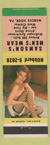 Matchbook Cover Samson's Men's Clothes Lee Big Yank Work Clothes Marcus Hook PA