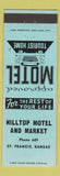 Matchbook Cover - Hilltop Motel Market St Francis KS low phone #