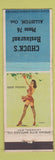 Matchbook Cover - Chuck's Restaurant Alliston ON pinup low phone #