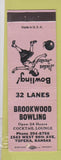 Matchbook Cover - Brookwood Bowling Topeka KS girlie WORN
