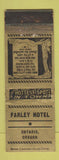 Matchbook Cover - Farley Hotel Ontario OR girlie WORN
