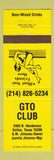 Matchbook Cover - GTO Club Dallas TX Girlie