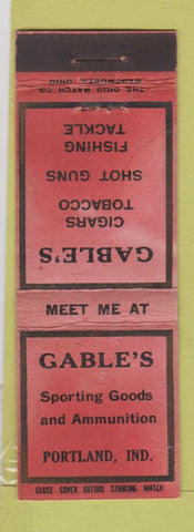 Matchbook Cover - Gable's Sporting Goods Portland IN WORN