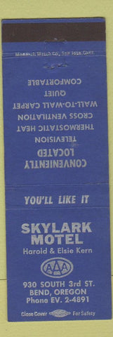 Matchbook Cover - Skyland Motel Bend OR