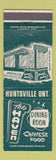 Matchbook Cover - The Haven Chinese Food Huntsville ON