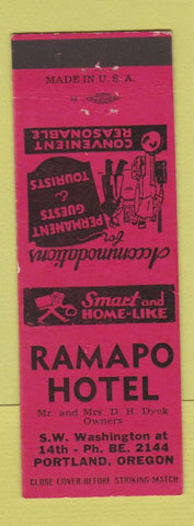Matchbook Cover - Ramapo Hotel Portland OR