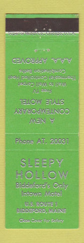 Matchbook Cover - Sleepy Hollow Motel Biddeford ME GREEN