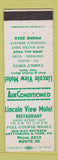 Matchbook Cover - Lincoln View Motel between Gettysburg York PA low phone WEAR