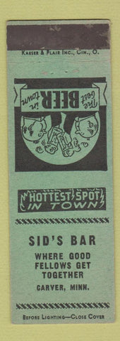 Matchbook Cover - Sid's Bar Carver MN